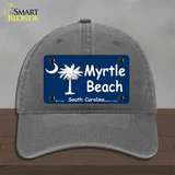 Myrtle Beach Novelty License Plate Hat Unconstructed Cotton / Charcoal