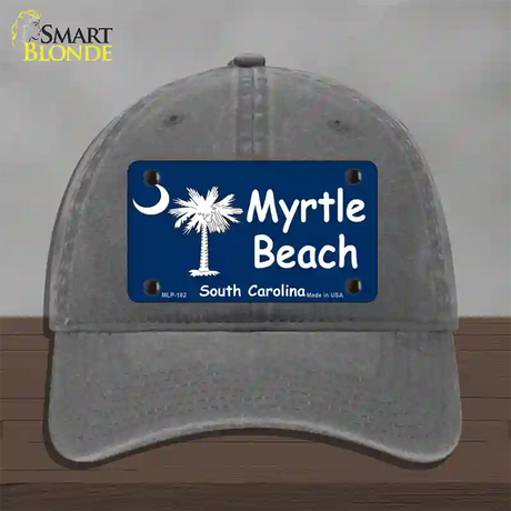 Myrtle Beach Novelty License Plate Hat Unconstructed Cotton / Charcoal