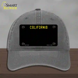 California Black State Novelty License Plate Hat Unconstructed Cotton / Charcoal