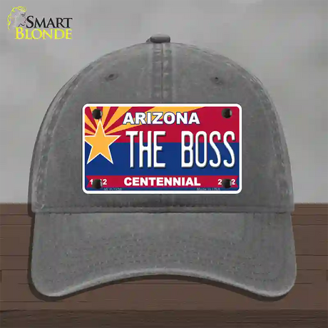 Arizona Centennial The Boss Novelty License Plate Hat Unconstructed Cotton / Charcoal