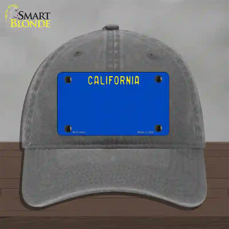 California Blue State Novelty License Plate Hat Unconstructed Cotton / Charcoal