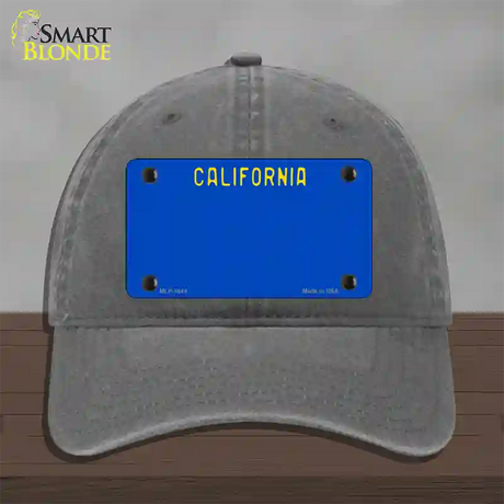 California Blue State Novelty License Plate Hat Unconstructed Cotton / Charcoal