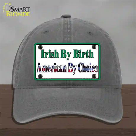 Irish By Birth Novelty License Plate Hat Unconstructed Cotton / Charcoal