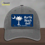 Myrtle Beach Golf Novelty License Plate Hat Unconstructed Cotton / Charcoal