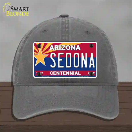 Arizona Centennial Sedona Novelty License Plate Hat Unconstructed Cotton / Charcoal