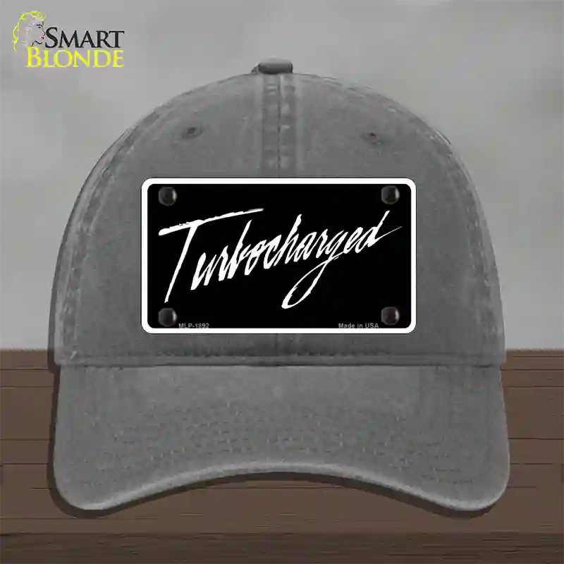 Turbocharged Novelty License Plate Hat Unconstructed Cotton / Charcoal