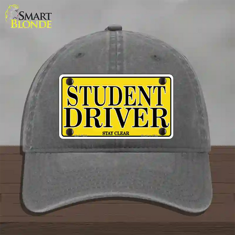 Student Driver Novelty License Plate Hat Unconstructed Cotton / Charcoal