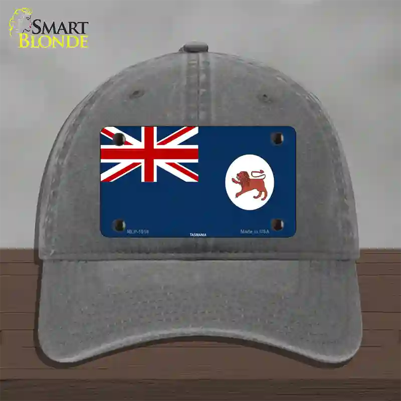 Tasmania Flag Novelty License Plate Hat Unconstructed Cotton / Charcoal