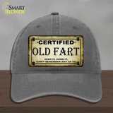 Certified Old Fart Novelty License Plate Hat Unconstructed Cotton / Charcoal