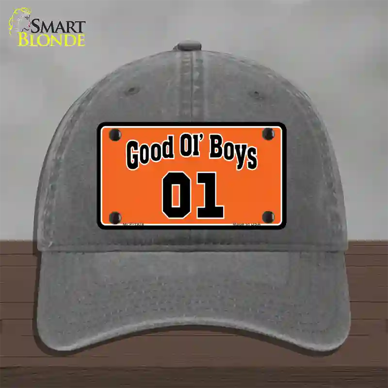 Good Ol Boys Novelty License Plate Hat Unconstructed Cotton / Charcoal