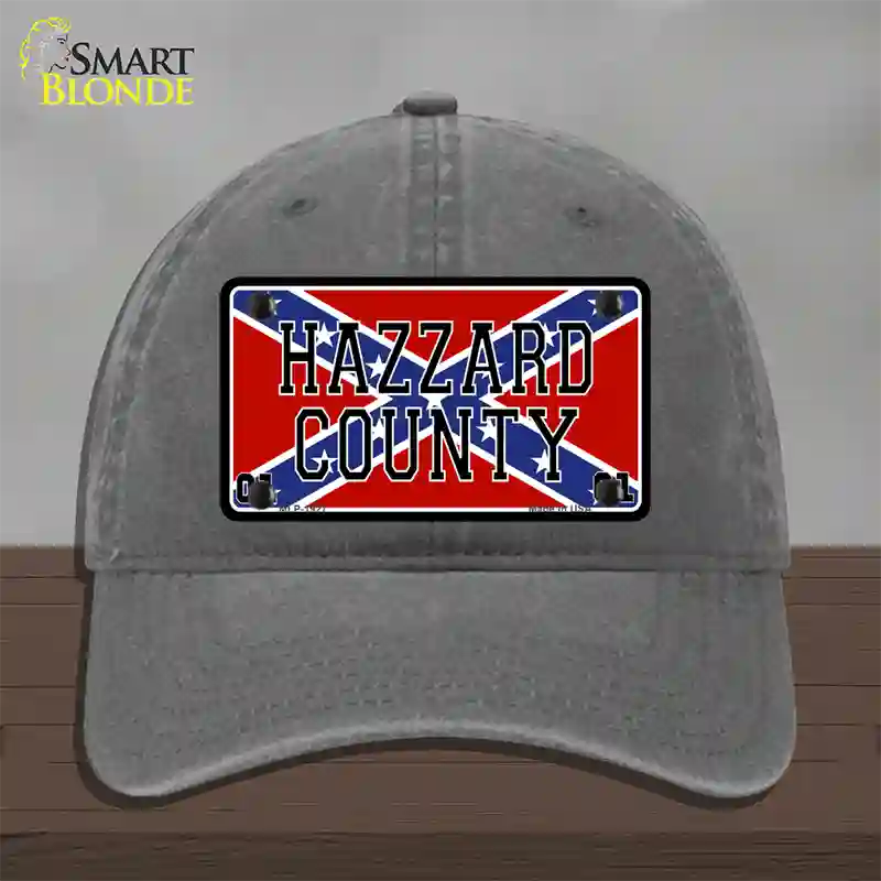 Hazard County Confederate Flag Novelty License Plate Hat Unconstructed Cotton / Charcoal