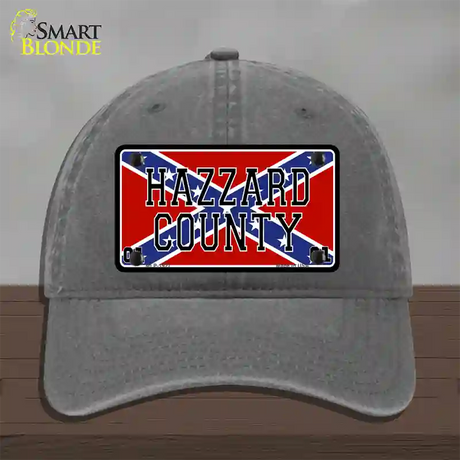 Hazard County Confederate Flag Novelty License Plate Hat Unconstructed Cotton / Charcoal