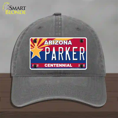 Arizona Centennial Parker Novelty License Plate Hat Unconstructed Cotton / Charcoal