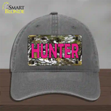 Pink Hunter Novelty License Plate Hat Unconstructed Cotton / Charcoal