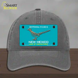 Road Runner Teal New Mexico Novelty License Plate Hat Unconstructed Cotton / Charcoal