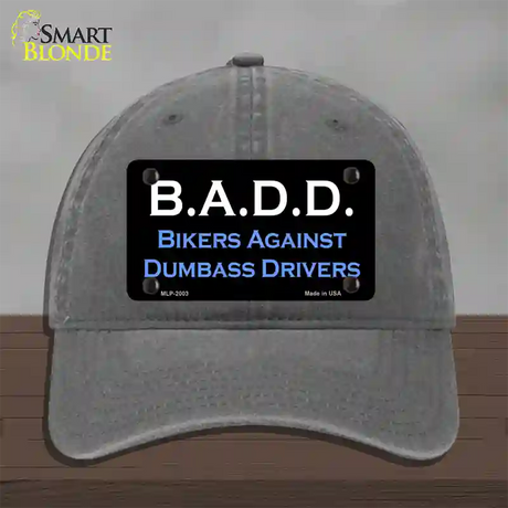 B.A.D.D. Novelty License Plate Hat Unconstructed Cotton / Charcoal