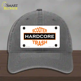 Hardcore Scooter Trash White Novelty License Plate Hat Unconstructed Cotton / Charcoal