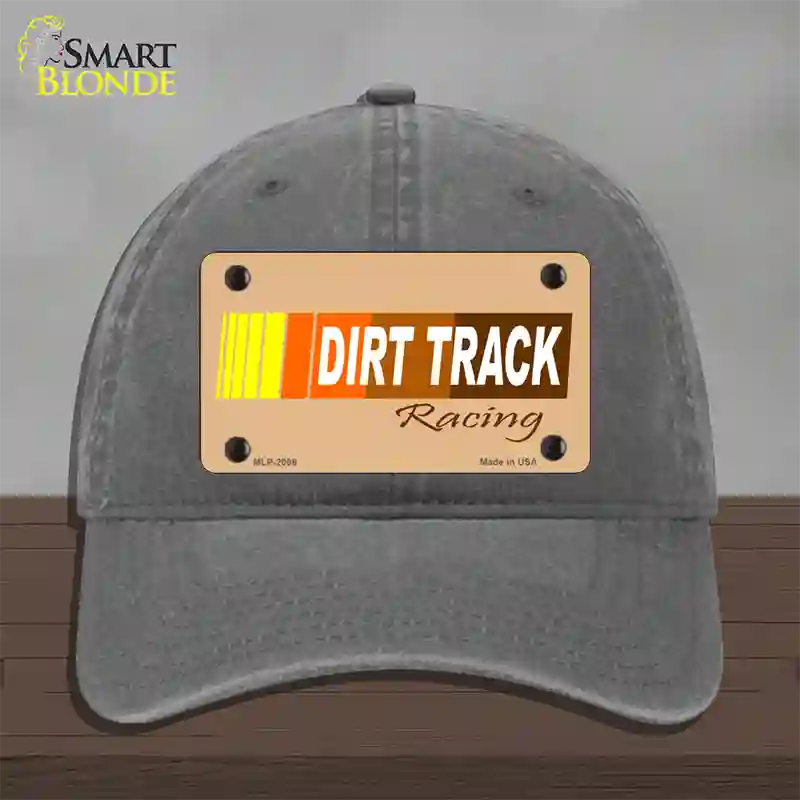 Dirt Track Racing Novelty License Plate Hat Unconstructed Cotton / Charcoal