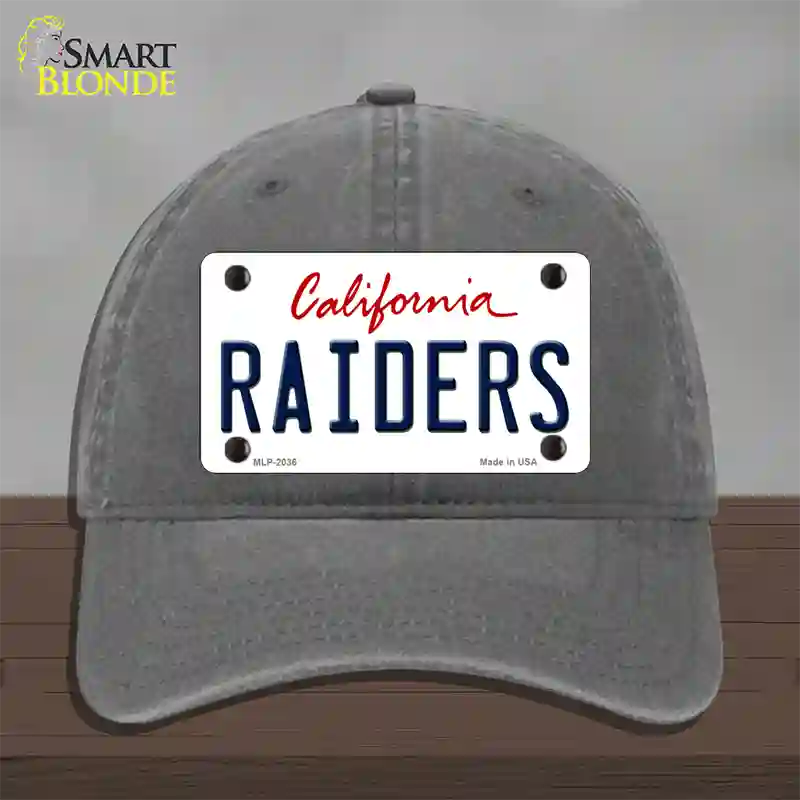 Raiders California State Novelty License Plate Hat Unconstructed Cotton / Charcoal