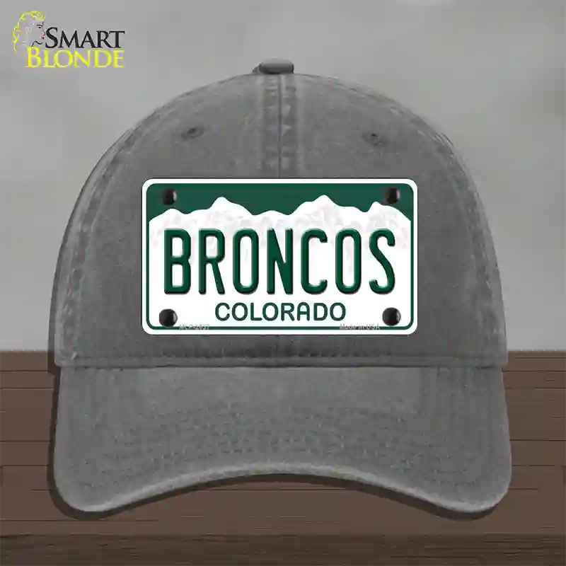 Broncos Colorado State Novelty License Plate Hat Unconstructed Cotton / Charcoal