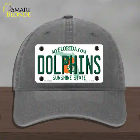 Dolphins Florida State Novelty License Plate Hat Unconstructed Cotton / Charcoal