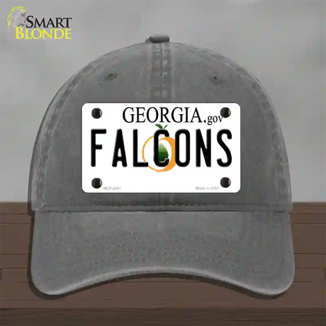 Falcons Georgia State Novelty License Plate Hat Unconstructed Cotton / Charcoal