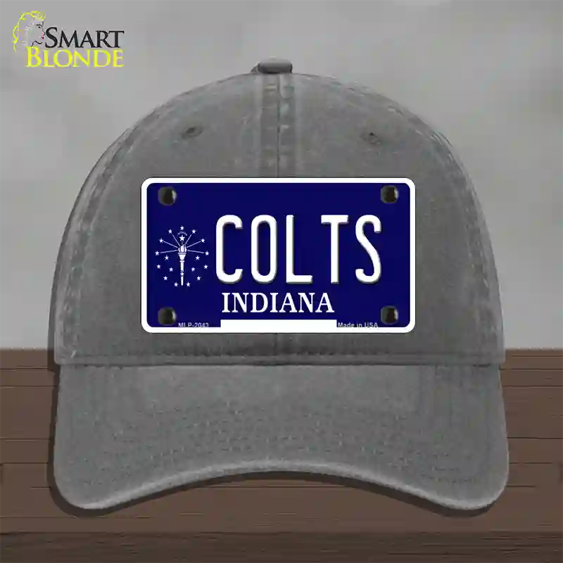 Colts Indiana State Novelty License Plate Hat Unconstructed Cotton / Charcoal