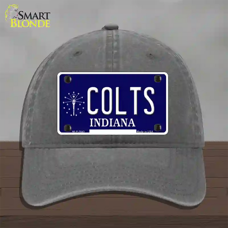 Colts Indiana State Novelty License Plate Hat Unconstructed Cotton / Charcoal