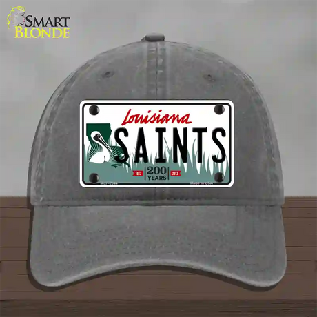 Saints Louisiana State Novelty License Plate Hat Unconstructed Cotton / Charcoal