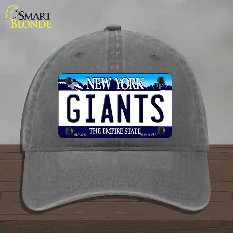 Giants New York State Novelty License Plate Hat Unconstructed Cotton / Charcoal