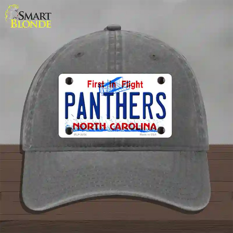 Panthers North Carolina State Novelty License Plate Hat Unconstructed Cotton / Charcoal