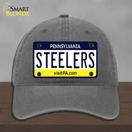 Steelers Pennsylvania State Novelty License Plate Hat Unconstructed Cotton / Charcoal