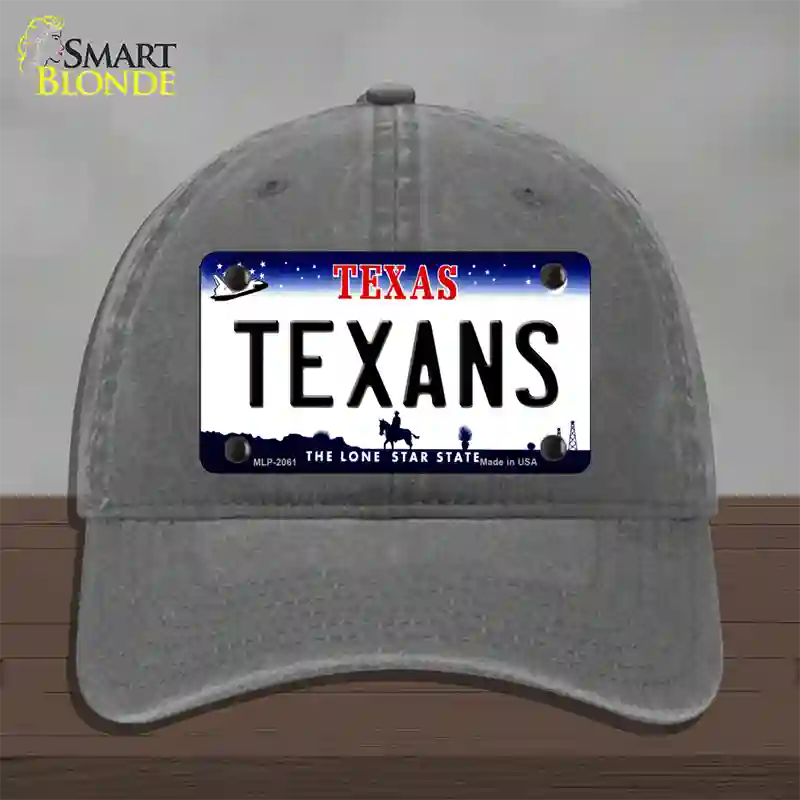 Texans Texas State Novelty License Plate Hat Unconstructed Cotton / Charcoal