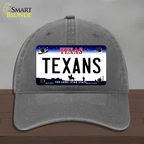 Texans Texas State Novelty License Plate Hat Unconstructed Cotton / Charcoal