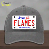 Flames Alberta Canada Province Novelty License Plate Hat Unconstructed Cotton / Charcoal