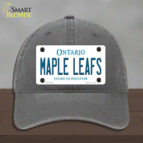 Maple Leafs Ontario Canada Province Novelty License Plate Hat Unconstructed Cotton / Charcoal