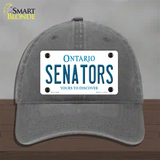 Senators Ontario Canada Province Novelty License Plate Hat Unconstructed Cotton / Charcoal