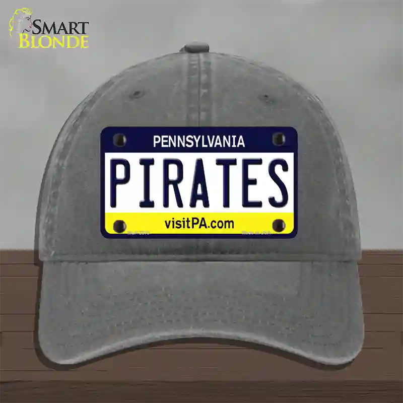 Pirates Pennsylvania State Novelty License Plate Hat Unconstructed Cotton / Charcoal