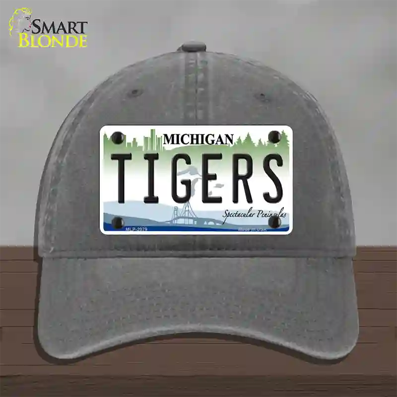 Tigers Michigan State Novelty License Plate Hat Unconstructed Cotton / Charcoal