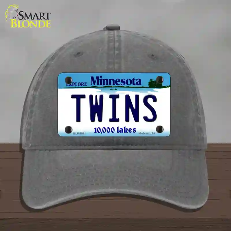 Twins Minnesota State Novelty License Plate Hat Unconstructed Cotton / Charcoal