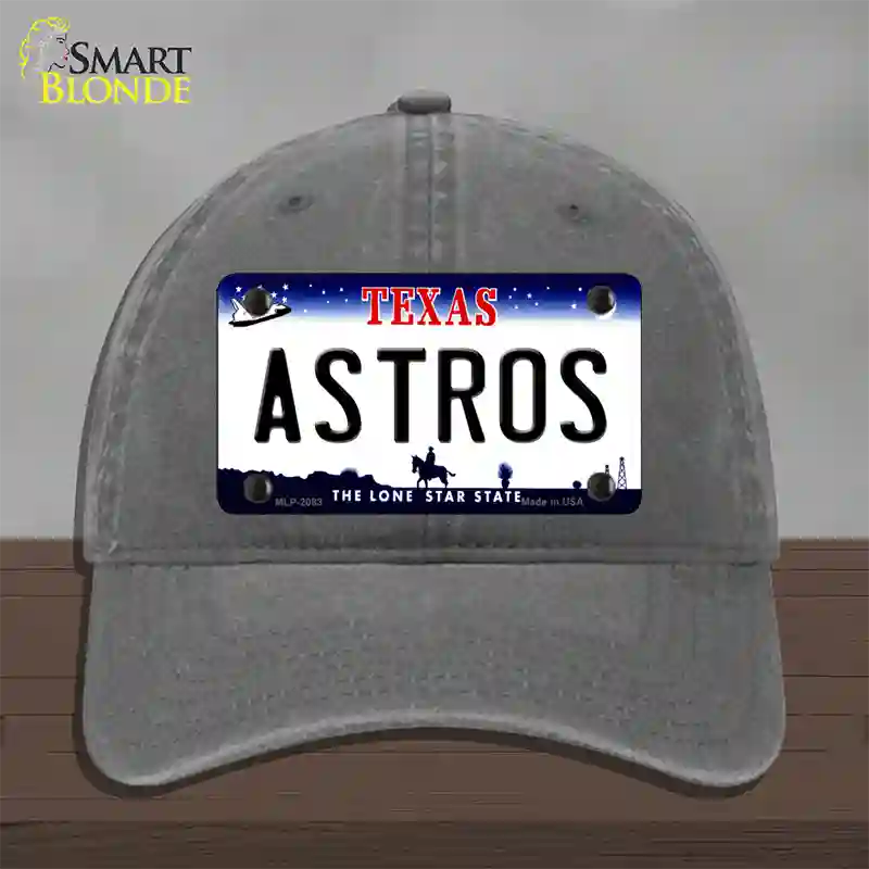 Astros Texas State Novelty License Plate Hat Unconstructed Cotton / Charcoal