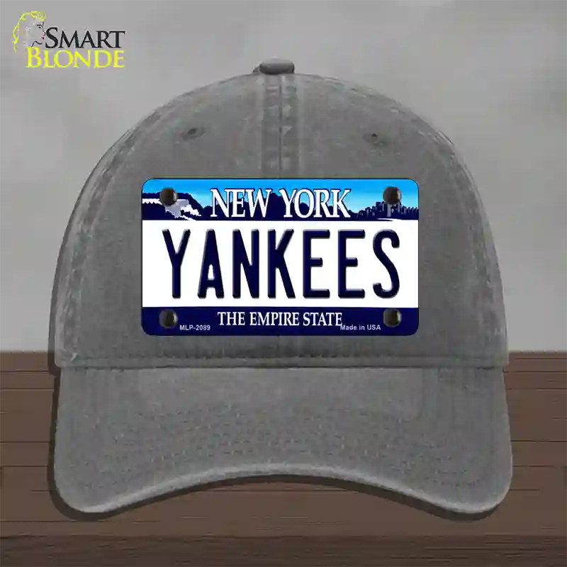 Yankees New York State Novelty License Plate Hat Unconstructed Cotton / Charcoal