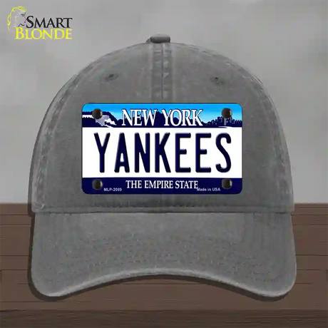 Yankees New York State Novelty License Plate Hat Unconstructed Cotton / Charcoal