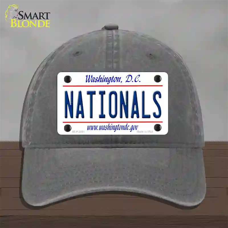 Nationals Washington DC State Novelty License Plate Hat Unconstructed Cotton / Charcoal