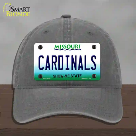 Cardinals Missouri State Novelty License Plate Hat Unconstructed Cotton / Charcoal