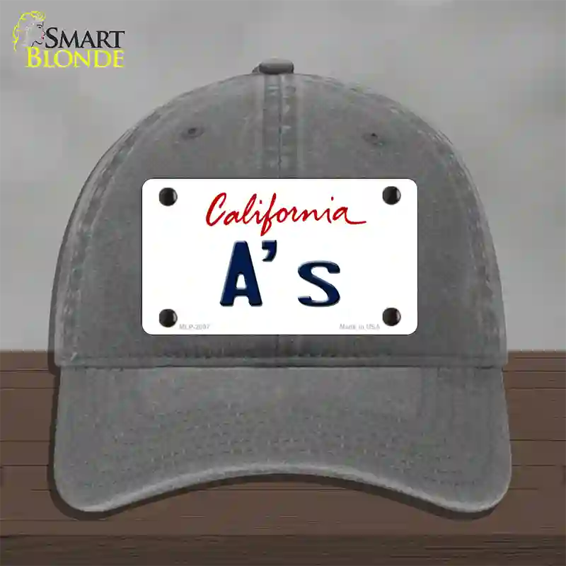 As California State Novelty License Plate Hat Unconstructed Cotton / Charcoal