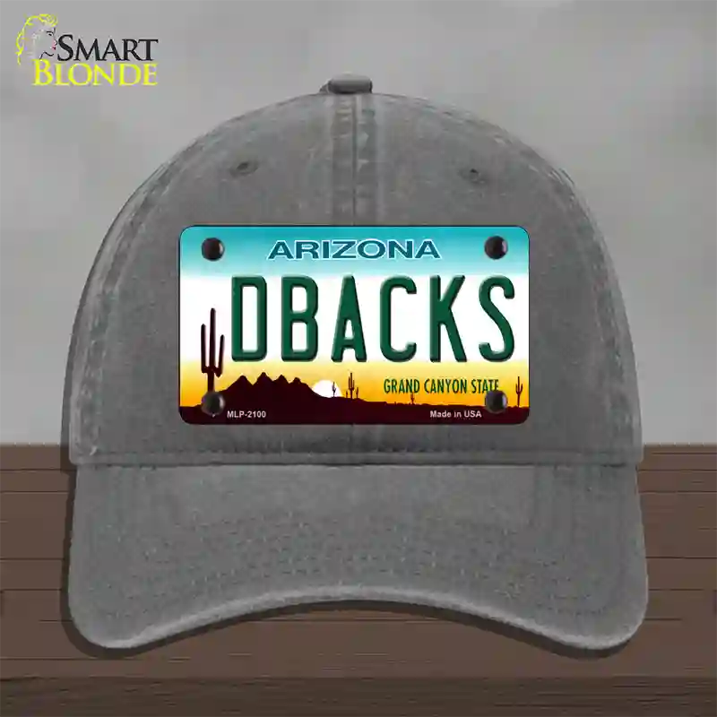 Dbacks Arizona State Novelty License Plate Hat Unconstructed Cotton / Charcoal