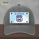 Route 66 Shield Kansas Novelty License Plate Hat Unconstructed Cotton / Charcoal