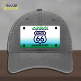 Route 66 Shield Missouri Novelty License Plate Hat Unconstructed Cotton / Charcoal