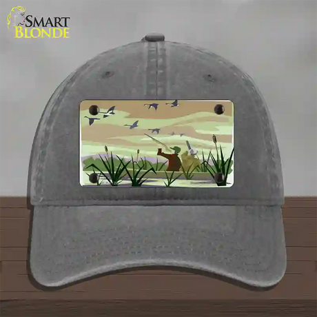 Duck Hunting Camouflage Novelty License Plate Hat Unconstructed Cotton / Charcoal